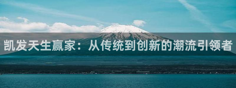 PG电子vk：凯发天生赢家：从传统到创新的潮流引领者